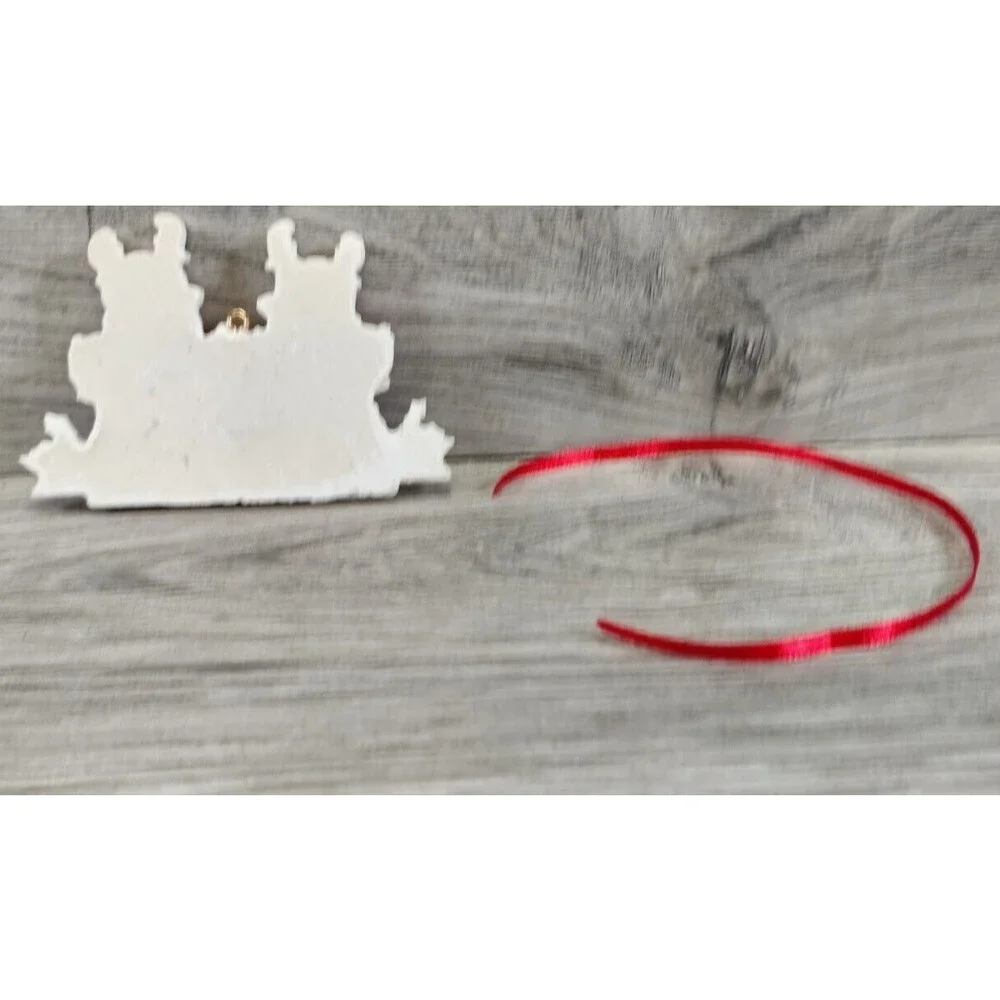 Family Christmas Tree Ornament With 2 Adult & 3 Child Reindeers (Very Nice)